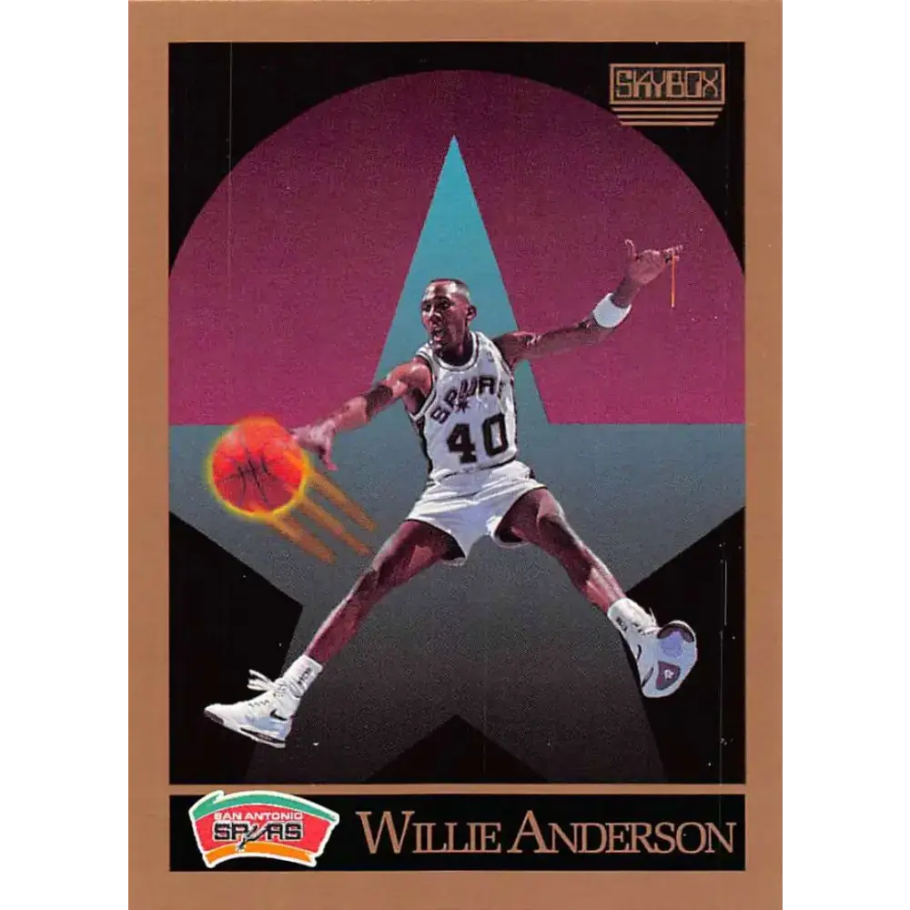 1990-91 SkyBox #252 Willie Anderson EX Excellent San Antonio Spurs Basketball Card - Basketball Card Single