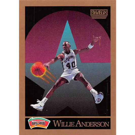 1990-91 SkyBox #252 Willie Anderson EX Excellent San Antonio Spurs Basketball Card