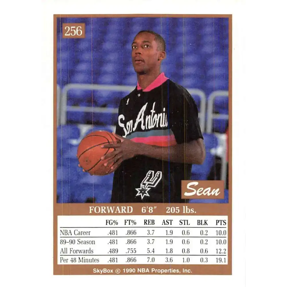 1990-91 SkyBox #256 Sean Elliott EX Excellent RC Rookie San Antonio Spurs Basketball Card - Basketball Card Single