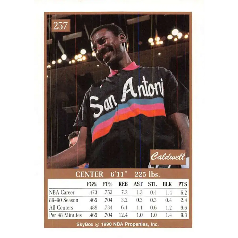 1990-91 SkyBox #257 Caldwell Jones EX Excellent SP San Antonio Spurs Basketball Card - Basketball Card Single