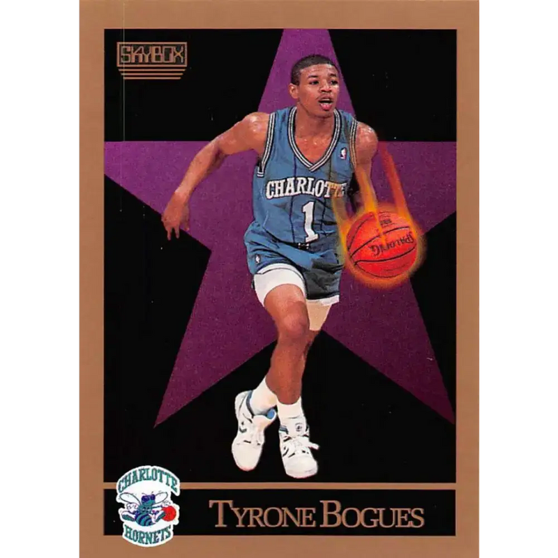 1990-91 SkyBox #26 Muggsy Bogues EX Excellent Charlotte Hornets Basketball Card - Basketball Card Single