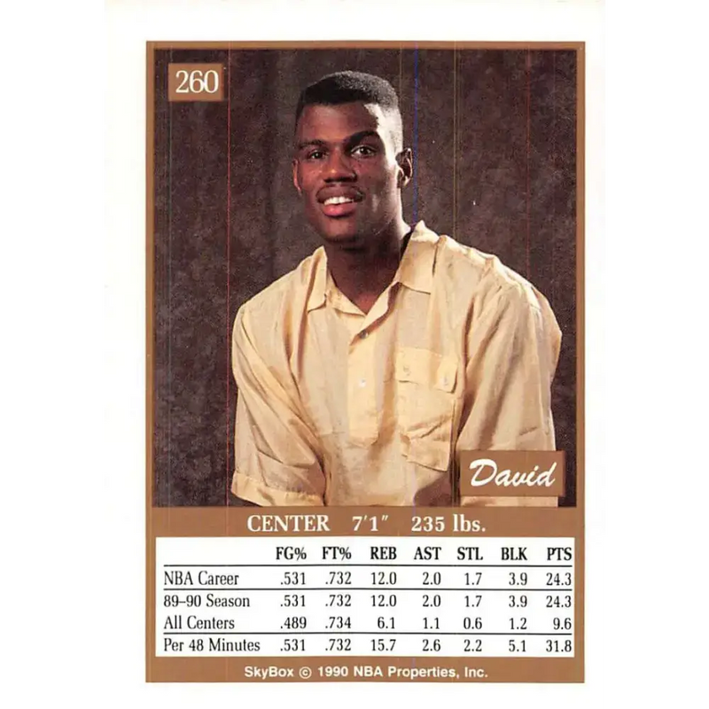 1990-91 SkyBox #260 David Robinson EX Excellent San Antonio Spurs Basketball Card - Basketball Card Single