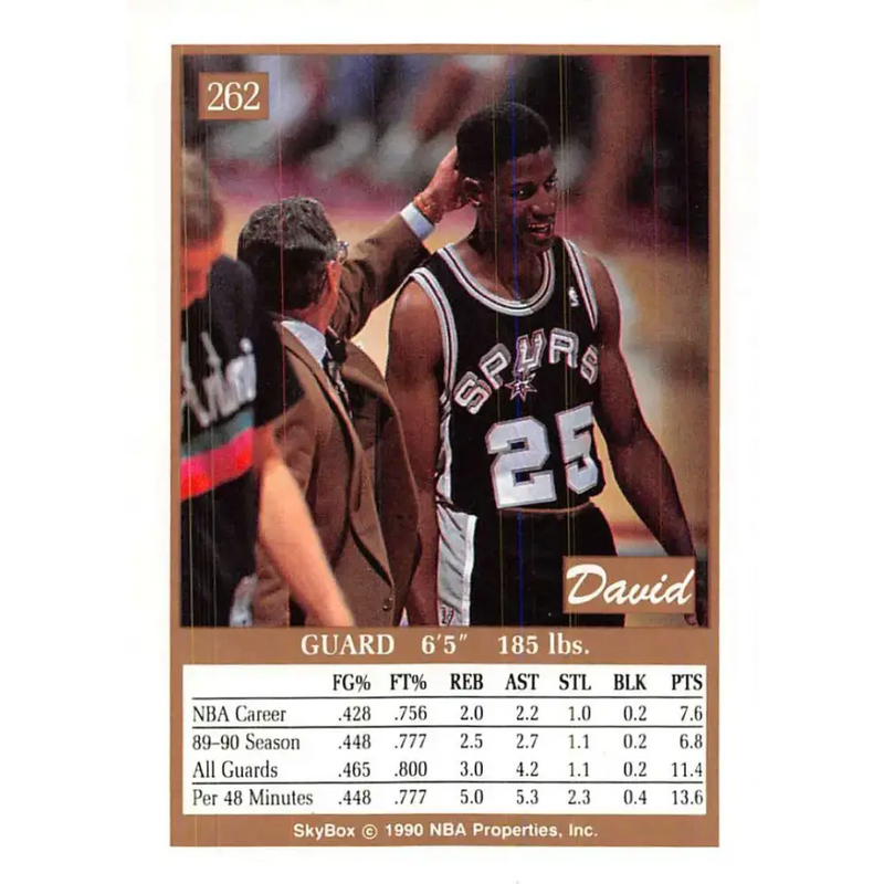 1990-91 SkyBox #262 David Wingate EX Excellent SP San Antonio Spurs Basketball Card - Basketball Card Single