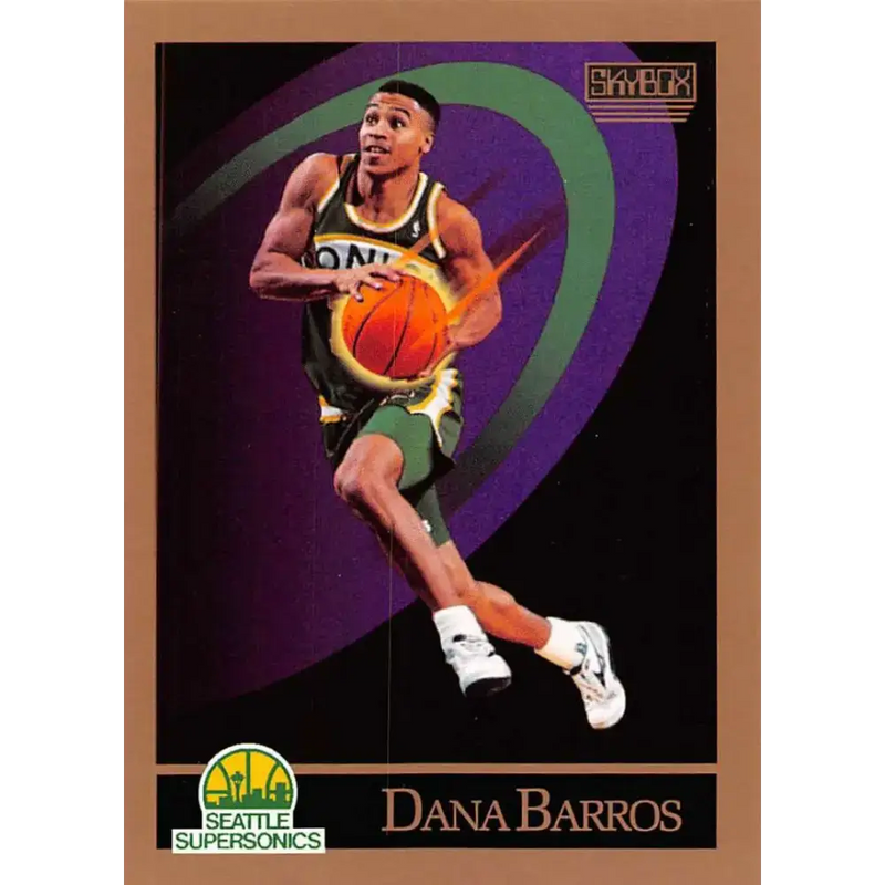 1990-91 SkyBox #263 Dana Barros EX Excellent RC Rookie Seattle SuperSonics Basketball Card - Basketball Card Single