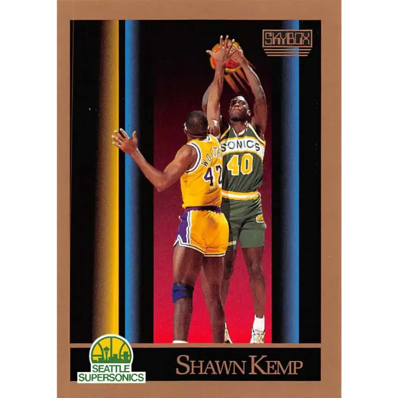 1990-91 SkyBox #268 Shawn Kemp EX Excellent RC Rookie Seattle SuperSonics Basketball Card - Basketball Card Single
