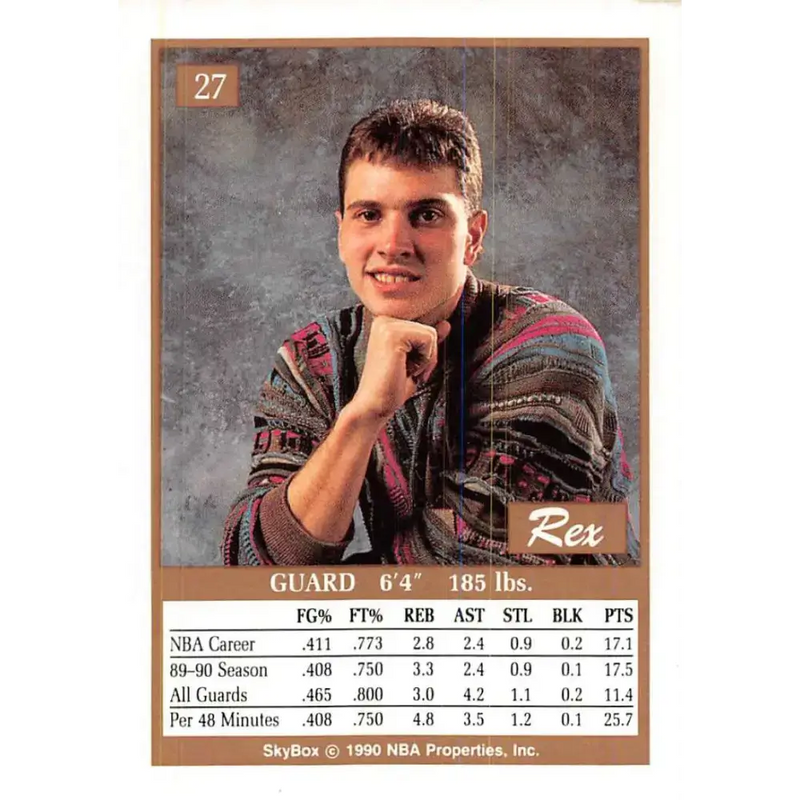 1990-91 SkyBox #27 Rex Chapman EX Excellent Charlotte Hornets Basketball Card - Basketball Card Single