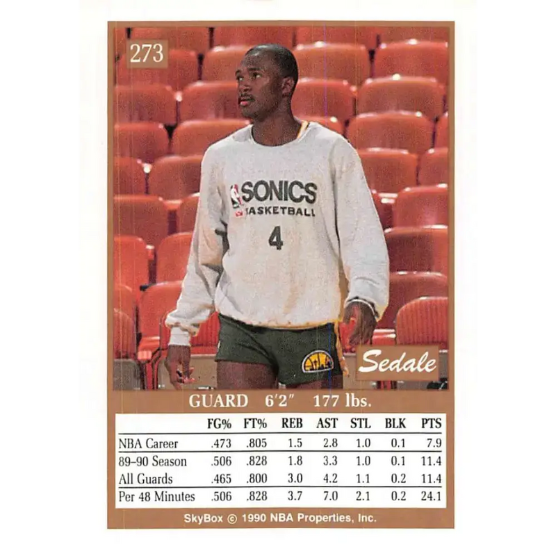 1990-91 SkyBox #273 Sedale Threatt EX Excellent Seattle SuperSonics Basketball Card - Basketball Card Single