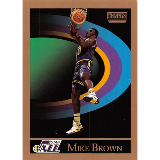 1990-91 SkyBox #275 Mike Brown EX Excellent Utah Jazz Basketball Card