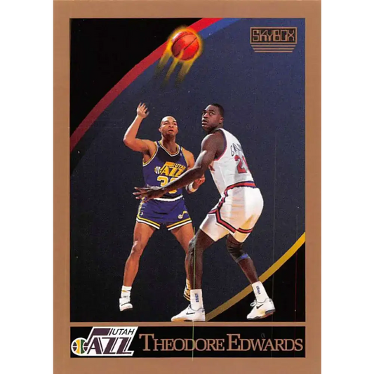 1990-91 SkyBox #277 Blue Edwards EX Excellent RC Rookie Utah Jazz Basketball Card