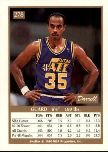 Original gloss Darrell Griffith basketball card from 1990-91 SkyBox Jazz collection