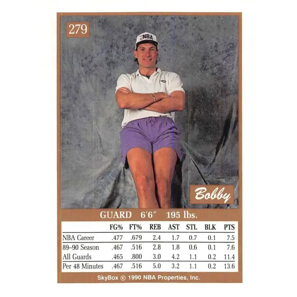 1990-91 SkyBox #279 Bobby Hansen EX Excellent SP Utah Jazz Basketball Card