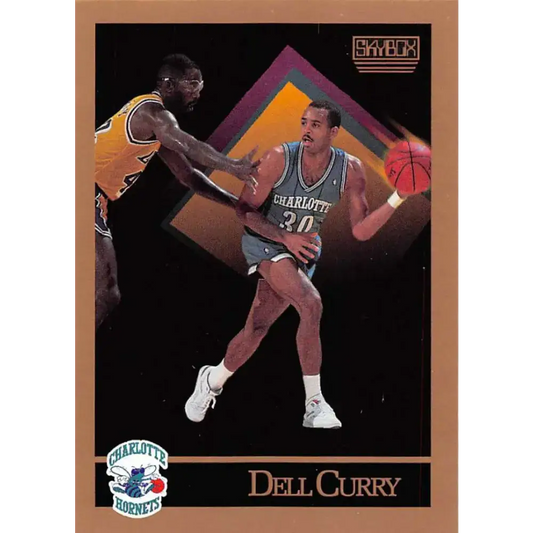 1990-91 SkyBox #28 Dell Curry EX Excellent Charlotte Hornets Basketball Card