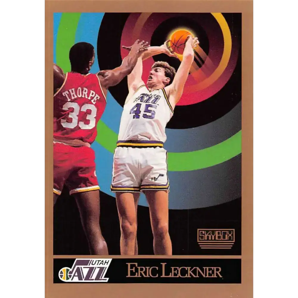 1990-91 SkyBox #281 Eric Leckner EX Excellent SP Utah Jazz Basketball Card - Basketball Card Single