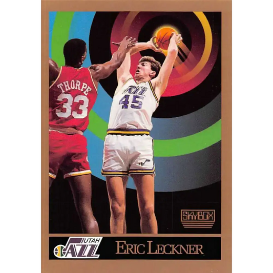 1990-91 SkyBox #281 Eric Leckner EX Excellent SP Utah Jazz Basketball Card