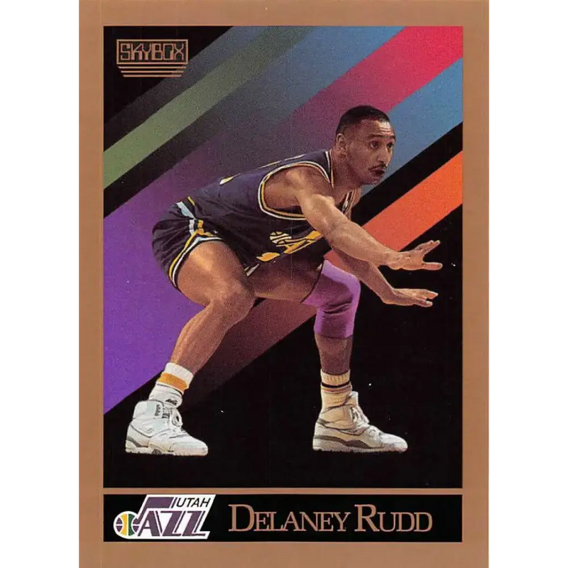 1990-91 SkyBox #283 Delaney Rudd EX Excellent Utah Jazz Basketball Card - Basketball Card Single