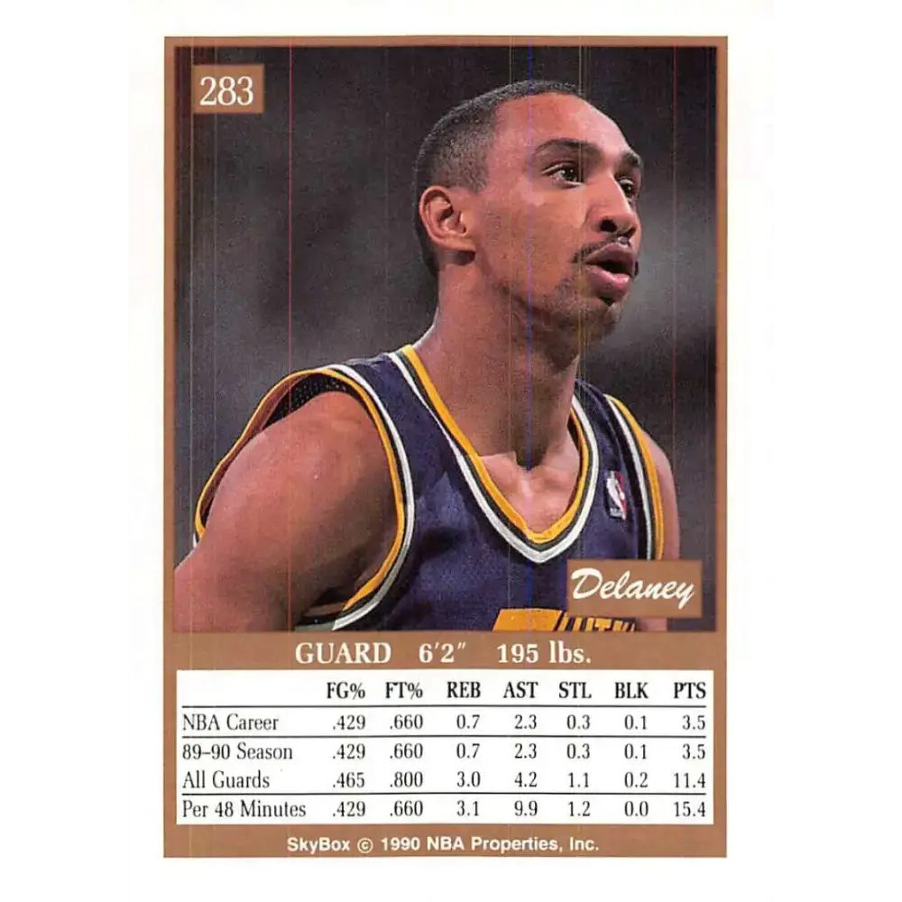 1990-91 SkyBox #283 Delaney Rudd EX Excellent Utah Jazz Basketball Card - Basketball Card Single