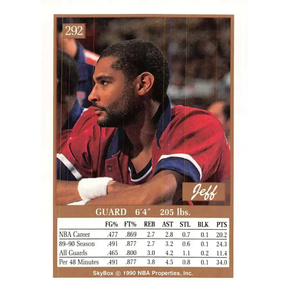 1990-91 SkyBox #292 Jeff Malone EX Excellent SP Washington Bullets Basketball Card - Basketball Card Single