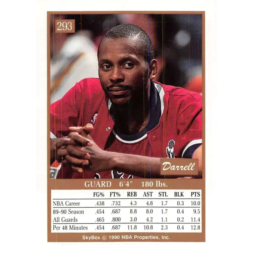 1990-91 SkyBox #293 Darrell Walker EX Excellent Washington Bullets Basketball Card - Basketball Card Single
