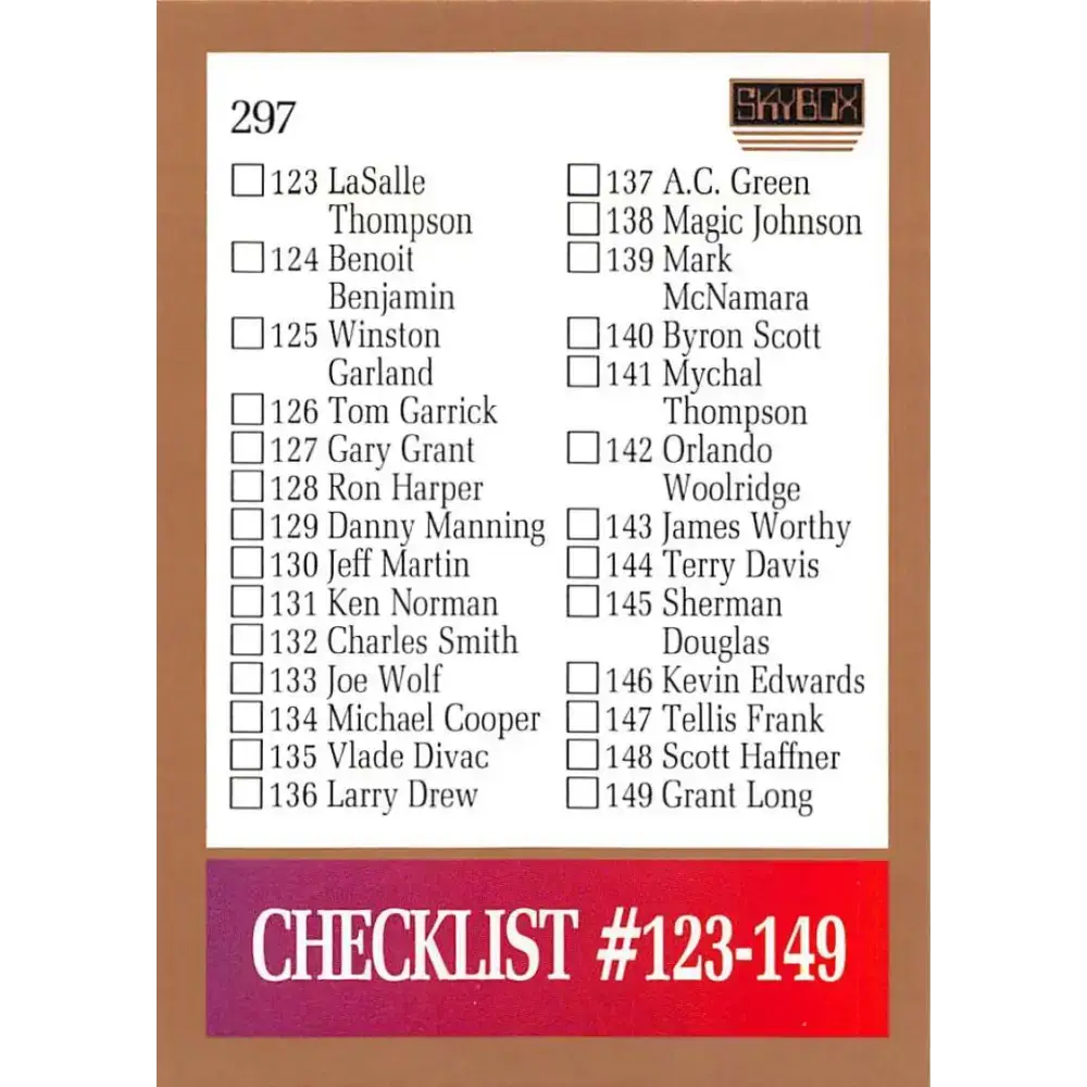 1990-91 SkyBox #297 Checklist 3 EX Excellent SP Basketball Card - Basketball Card Single