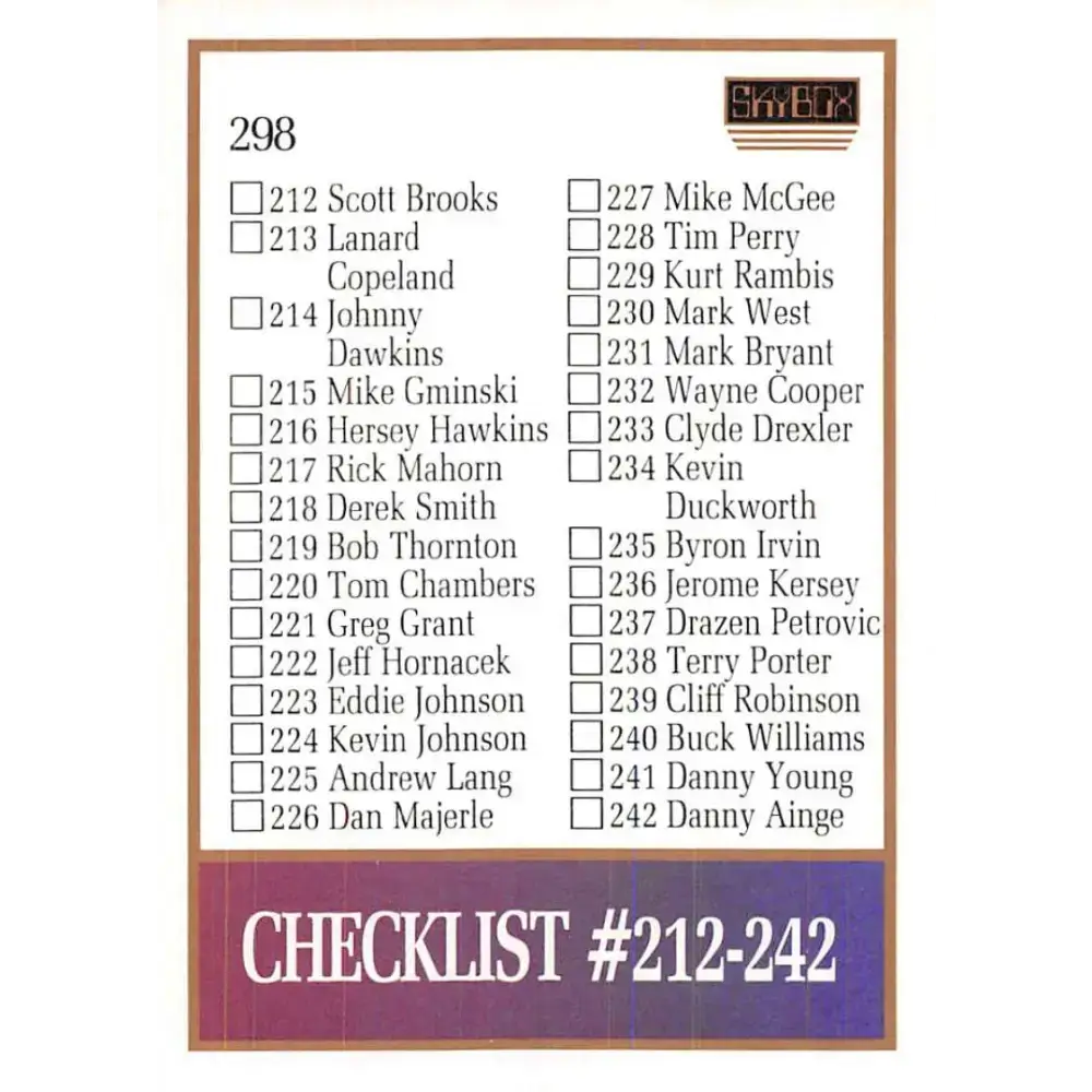 1990-91 SkyBox #298 Checklist 4 EX Excellent SP Basketball Card - Basketball Card Single