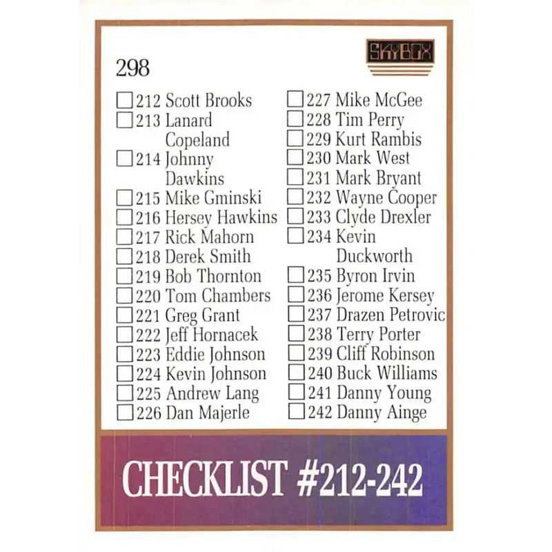 1990-91 SkyBox #298 Checklist 4 EX Excellent SP Basketball Card - Basketball Card Single