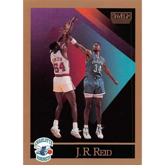 1990-91 SkyBox #32 J.R. Reid EX Excellent RC Rookie Charlotte Hornets Basketball Card