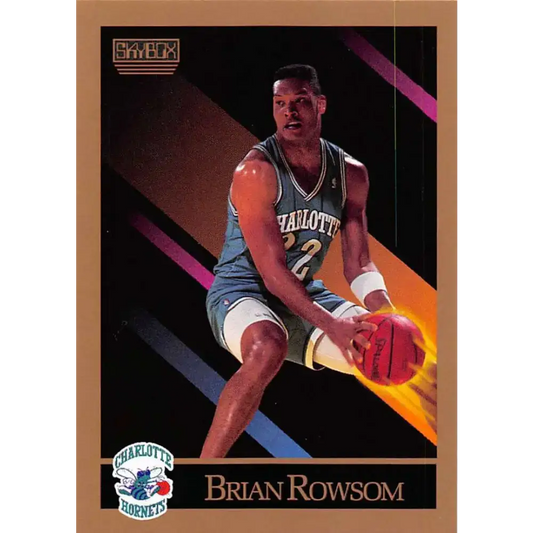 1990-91 SkyBox #34 Brian Rowsom EX Excellent SP Charlotte Hornets Basketball Card