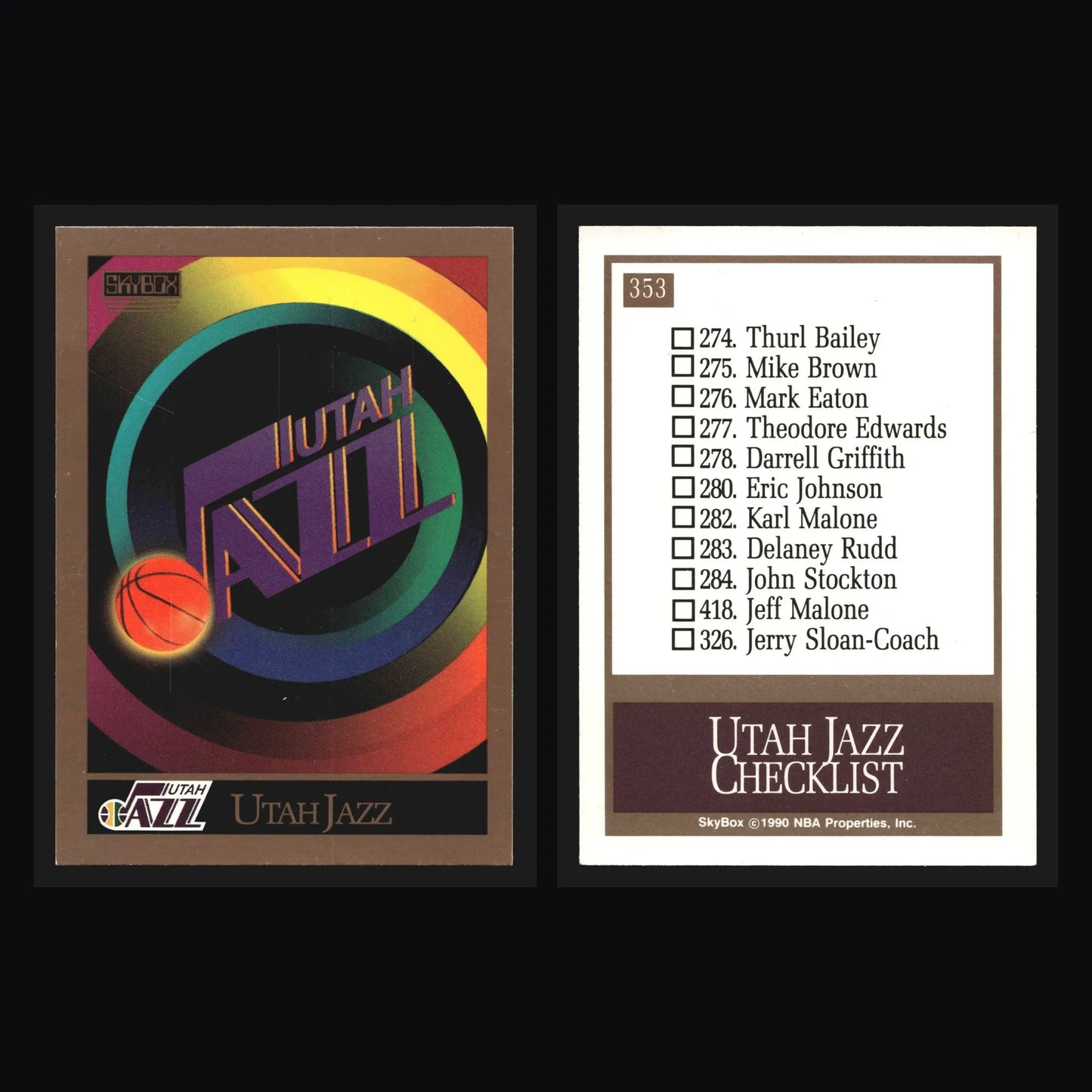 1990-91 SkyBox #353 Utah Jazz Team Logo Card