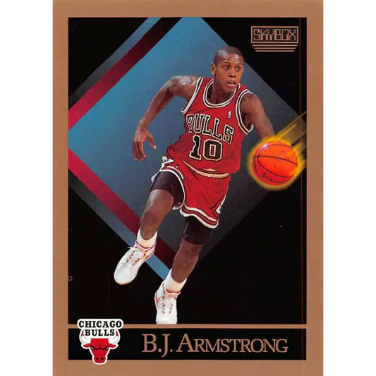 1990-91 SkyBox #37 B.J. Armstrong EX Excellent RC Rookie Chicago Bulls Basketball Card