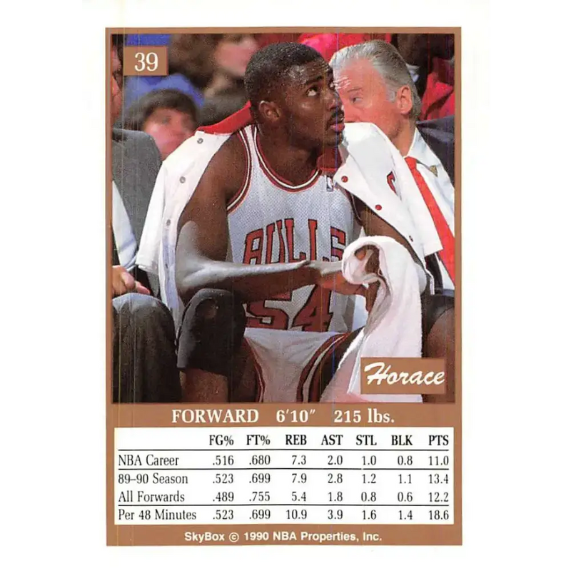 1990-91 SkyBox #39 Horace Grant EX Excellent Chicago Bulls Basketball Card - Basketball Card Single