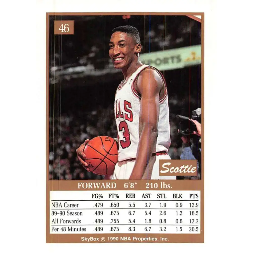 1990-91 SkyBox #46 Scottie Pippen EX Excellent Chicago Bulls Basketball Card - Basketball Card Single