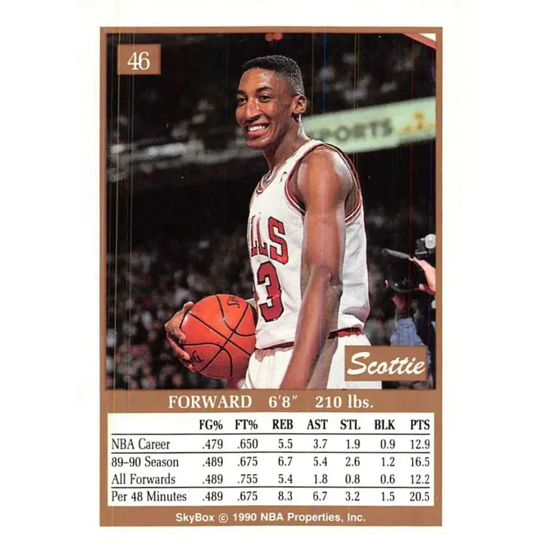 1990-91 SkyBox #46 Scottie Pippen EX Excellent Chicago Bulls Basketball Card - Basketball Card Single