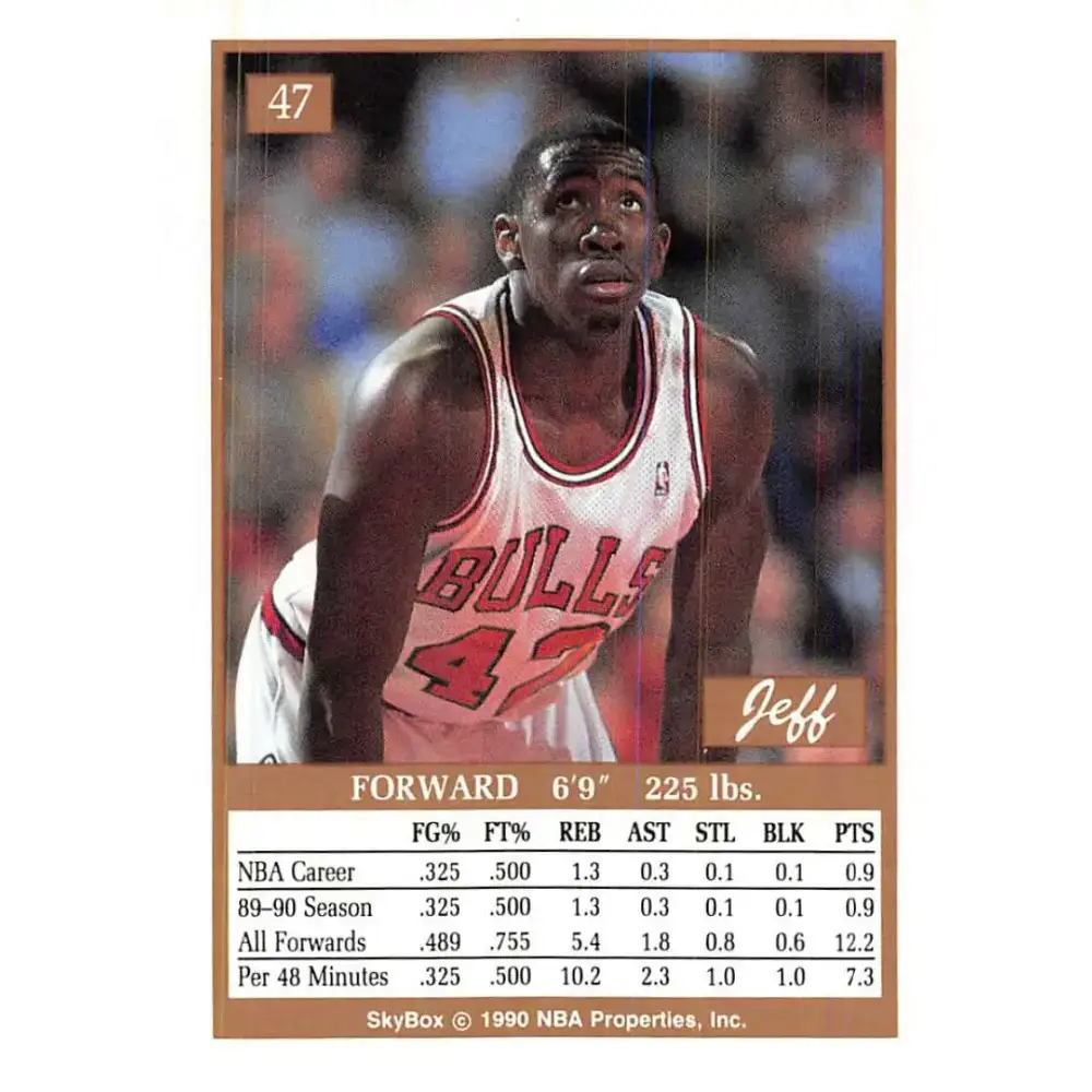 1990-91 SkyBox #47 Jeff Sanders EX Excellent RC Rookie SP Chicago Bulls Basketball Card - Basketball Card Single