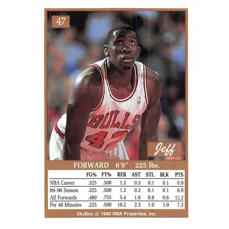 1990-91 SkyBox #47 Jeff Sanders EX Excellent RC Rookie SP Chicago Bulls Basketball Card - Basketball Card Single