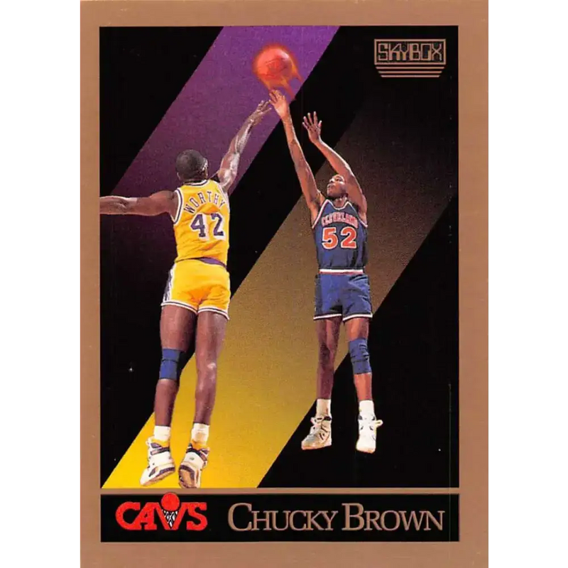 1990-91 SkyBox #49 Chucky Brown EX Excellent RC Rookie Cleveland Cavaliers Basketball Card - Basketball Card Single