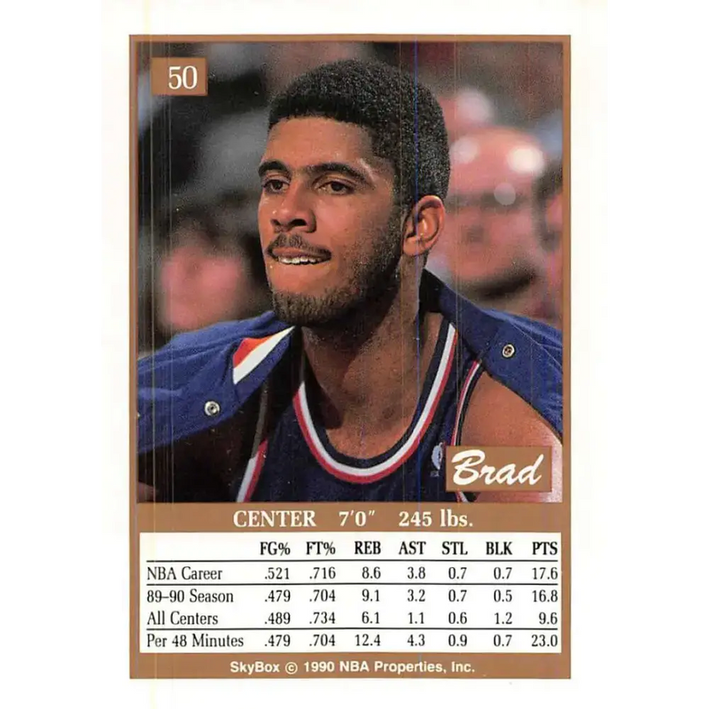 1990-91 SkyBox #50 Brad Daugherty EX Excellent Cleveland Cavaliers Basketball Card - Basketball Card Single