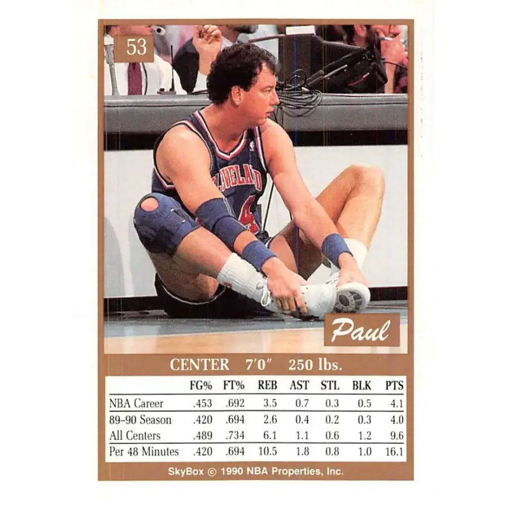 1990-91 SkyBox #53 Paul Mokeski EX Excellent SP Cleveland Cavaliers Basketball Card - Basketball Card Single