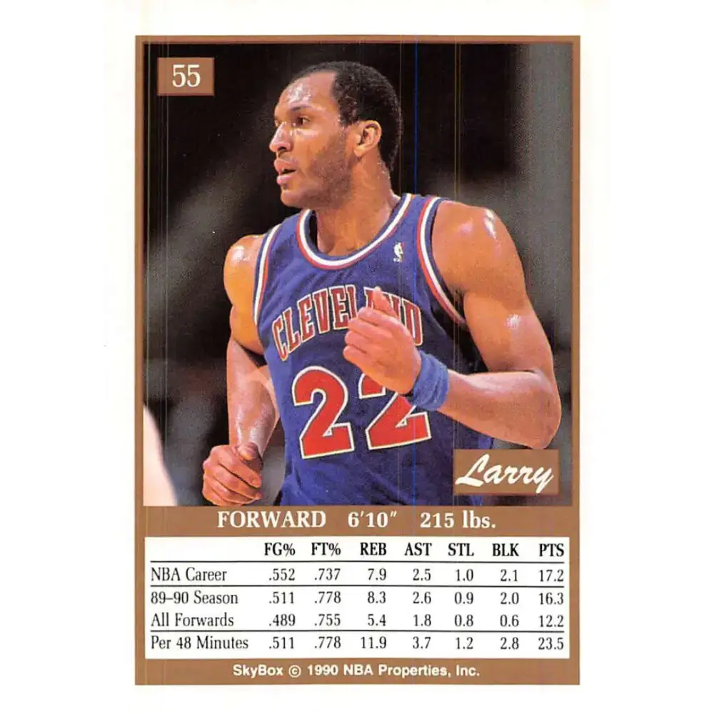 1990-91 SkyBox #55 Larry Nance EX Excellent Cleveland Cavaliers Basketball Card - Basketball Card Single