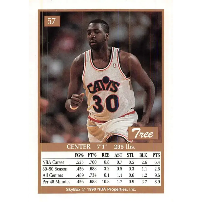 1990-91 SkyBox #57 Tree Rollins EX Excellent SP Cleveland Cavaliers Basketball Card - Basketball Card Single