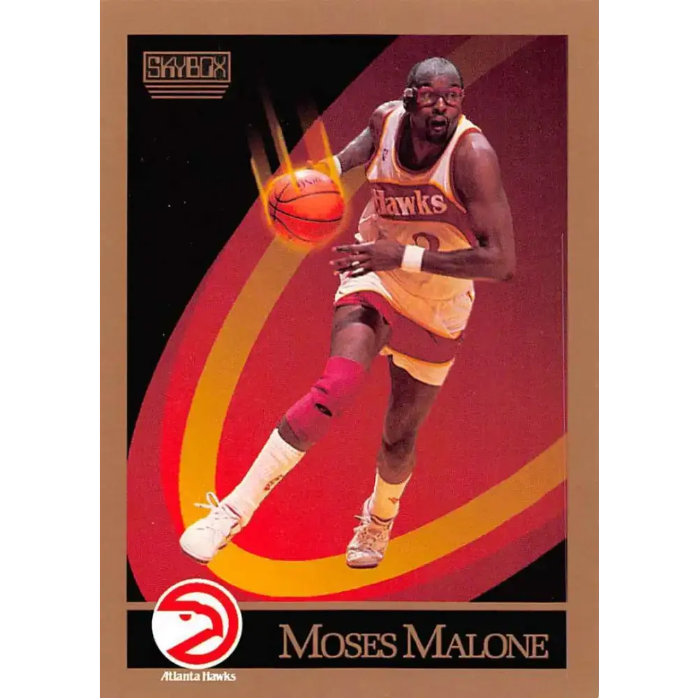 1990-91 SkyBox #6 Moses Malone EX Excellent Atlanta Hawks Basketball Card - Basketball Card Single