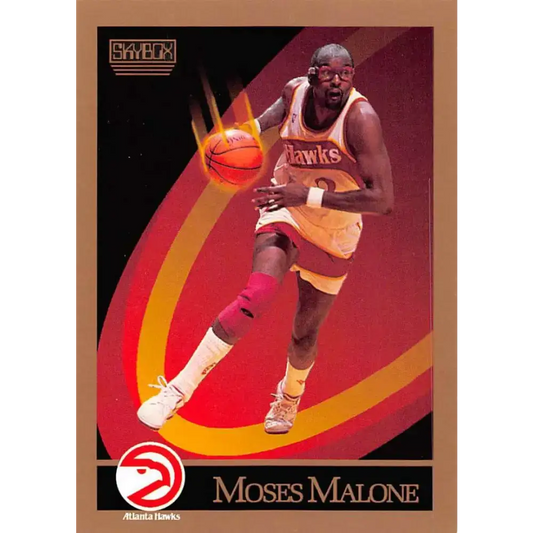1990-91 SkyBox #6 Moses Malone EX Excellent Atlanta Hawks Basketball Card