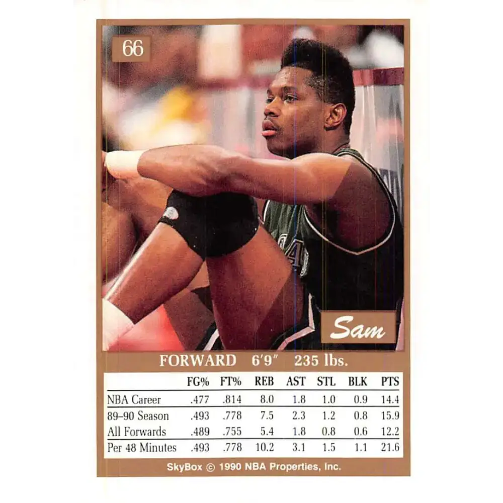 1990-91 SkyBox #66 Sam Perkins EX Excellent SP Dallas Mavericks Basketball Card - Basketball Card Single