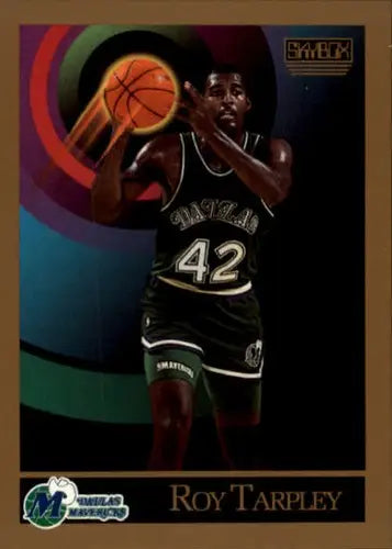 Original gloss Roy Tarpley basketball card from 1990-91 SkyBox NM-MT Mavericks