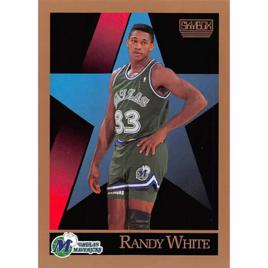 1990-91 SkyBox #69 Randy White EX Excellent RC Rookie Dallas Mavericks Basketball Card