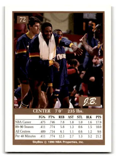 1990-91 SkyBox #72 Joe Barry Carroll EX/NM SP Nuggets ID:82110 - Basketball Card Single