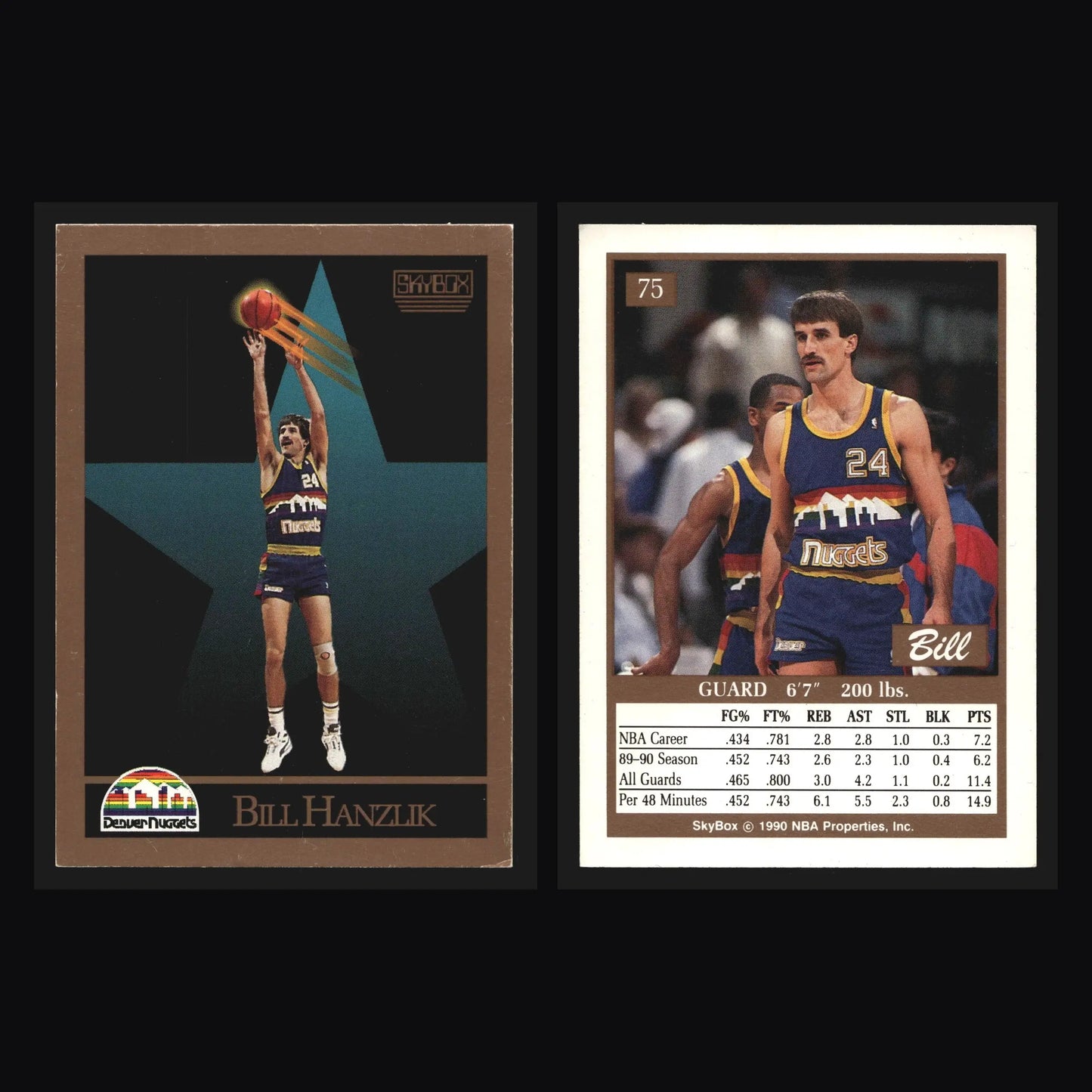1990-91 SkyBox #75 Bill Hanzlik Denver Nuggets