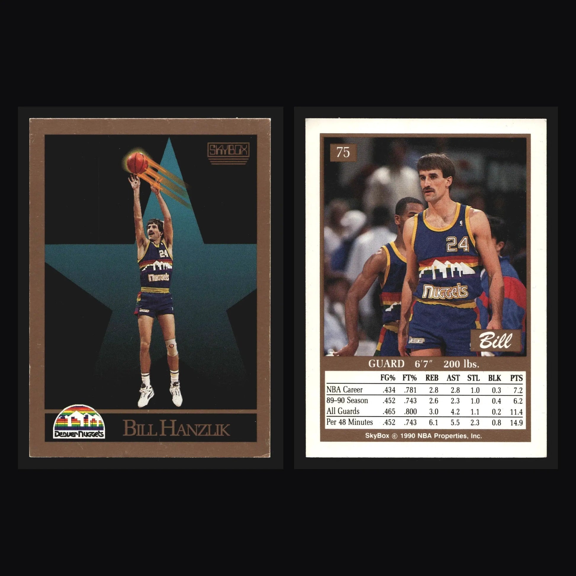 1990-91 SkyBox #75 Bill Hanzlik Denver Nuggets
