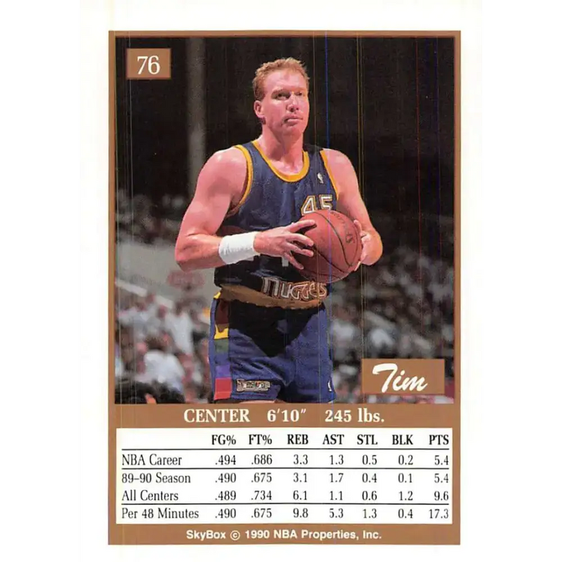 1990-91 SkyBox #76 Tim Kempton EX Excellent SP Denver Nuggets Basketball Card - Basketball Card Single