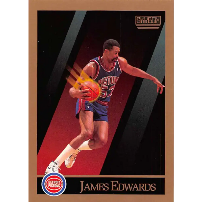 1990-91 SkyBox #85 James Edwards EX Excellent Detroit Pistons Basketball Card - Basketball Card Single