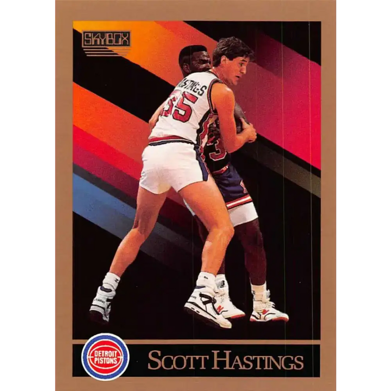 1990-91 SkyBox #87 Scott Hastings EX Excellent Detroit Pistons Basketball Card - Basketball Card Single